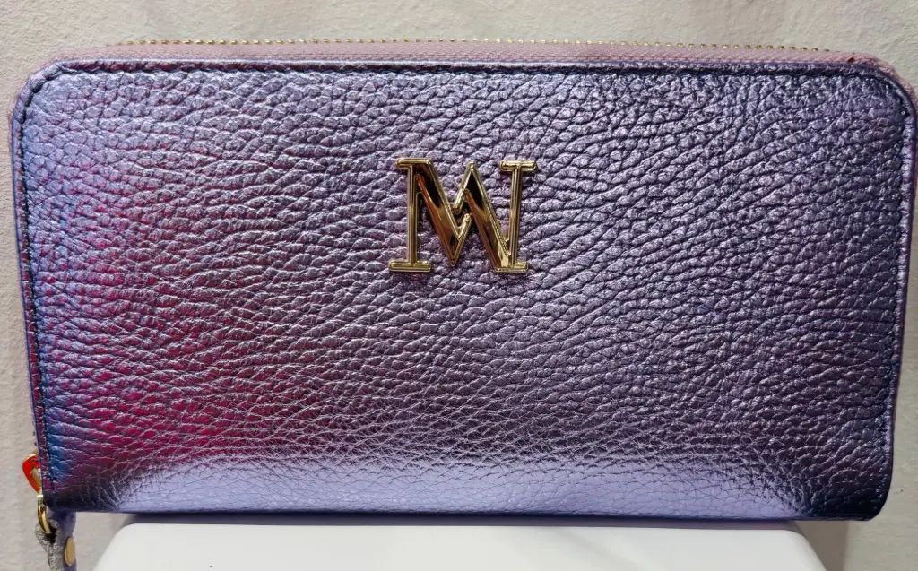 Porte feuille Lilas métallisé 19/10 cm