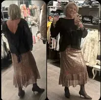 Blouse paillettes noir nœud dans le dos