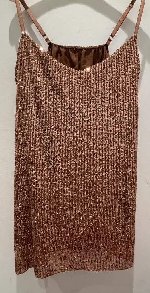 Top paillettes bronze. TU.38/44