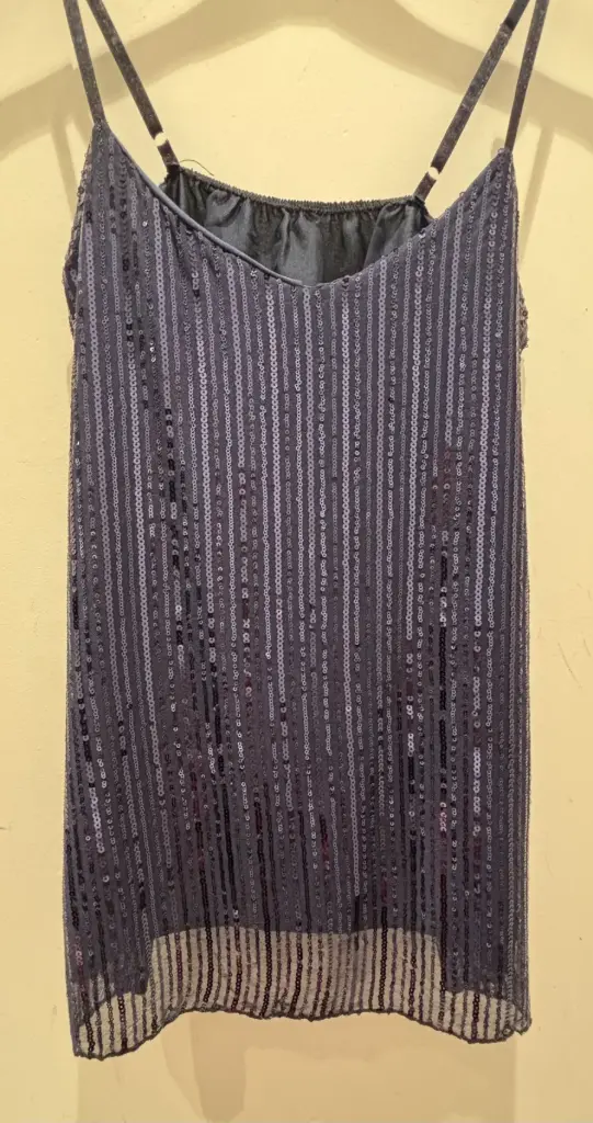 Top paillettes bleu. TU.38/44 