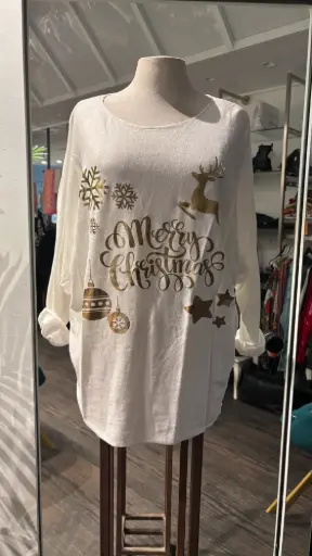 Pull fin molletonné de Noël