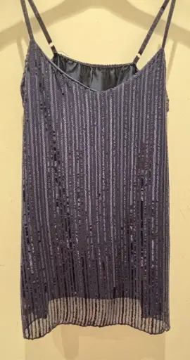 Top paillettes bleu. TU.38/44 